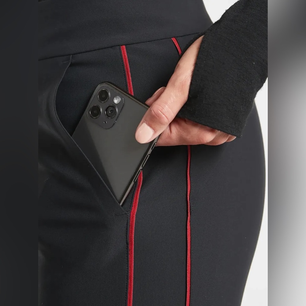 Athleta Black Pants with Red Stripe - Picture 4 of 13